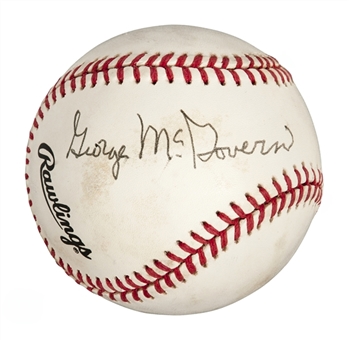 George McGovern Signed National League Baseball (PSA/DNA)
